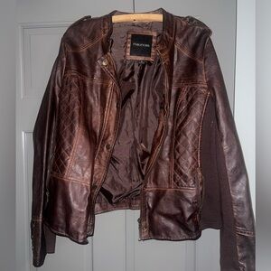 Faux Leather Bomber Jacket